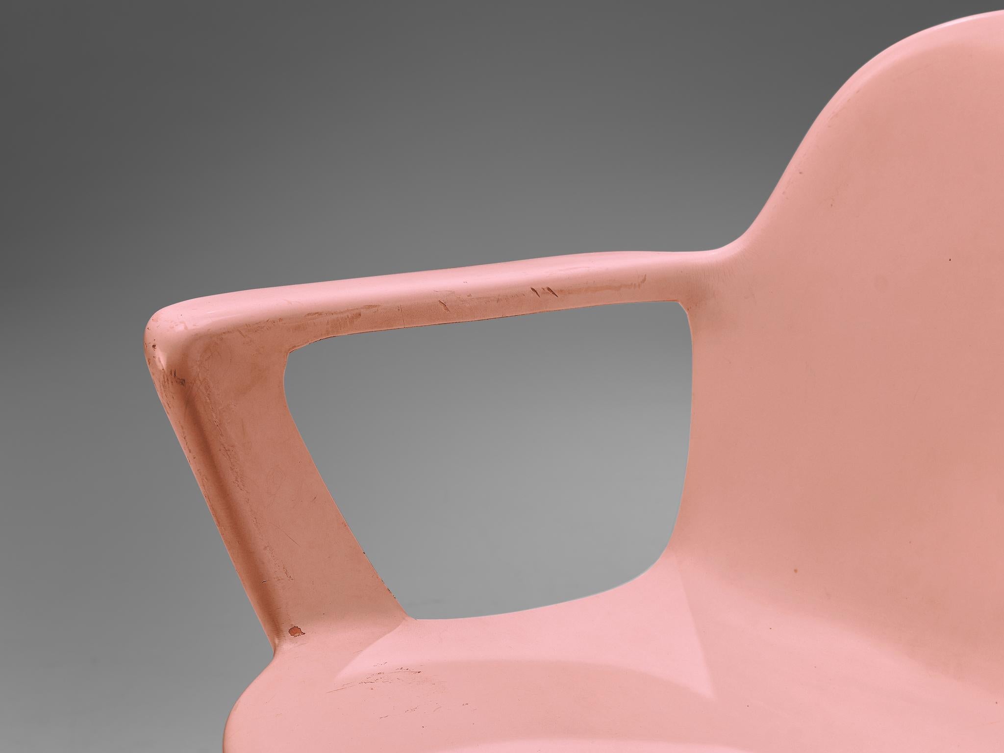 Mid-20th Century Ernst Moeckl 'Kangaroo' Dining Chairs in Soft Pink For Sale