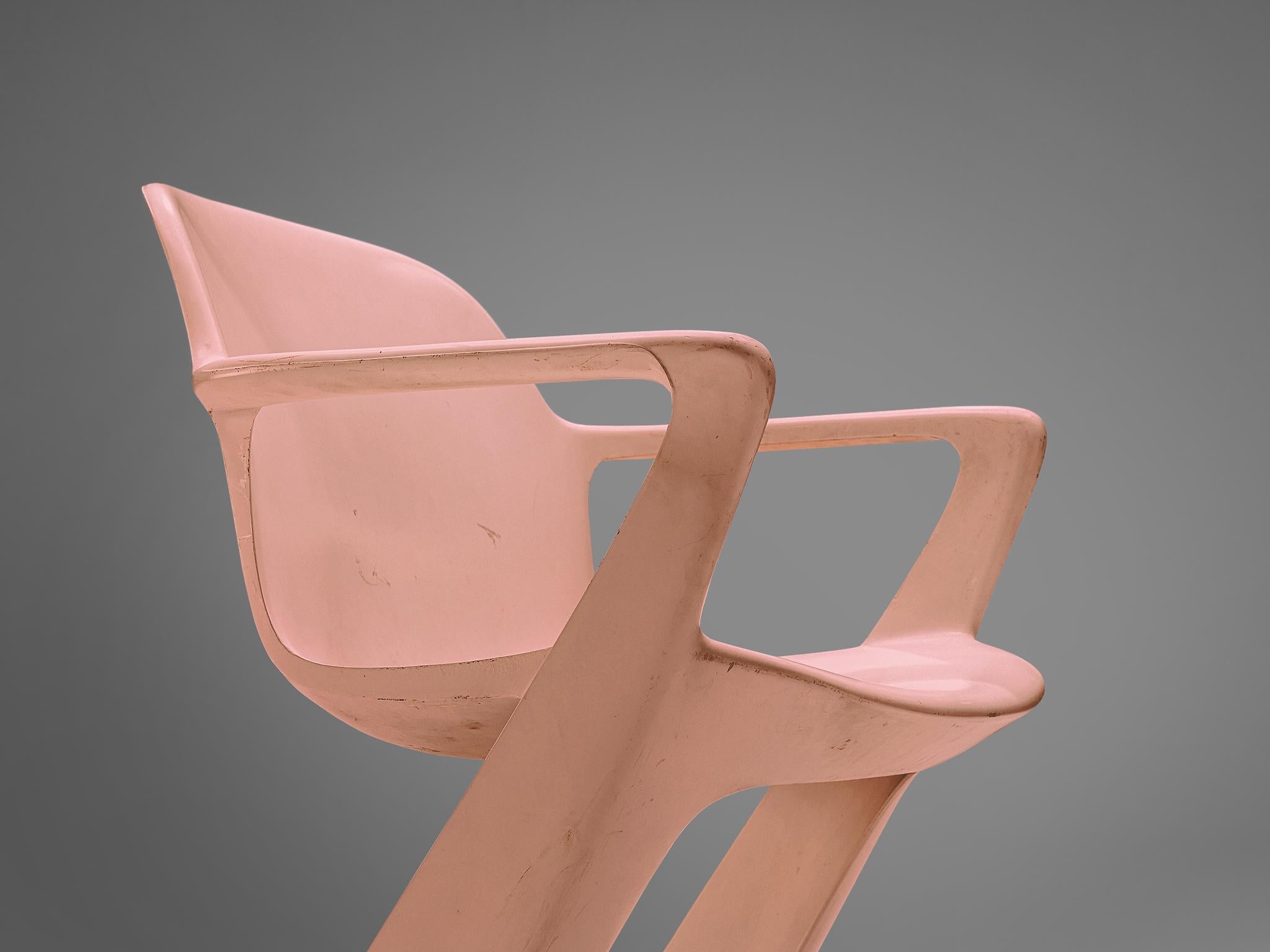 Ernst Moeckl Set of Six 'Kangaroo' Dining Chairs in Soft Pink  For Sale 6