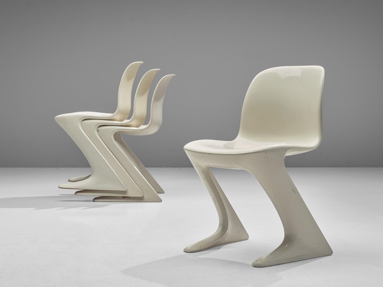 German Ernst Moeckl White Kangaroo Chairs in Fiberglass