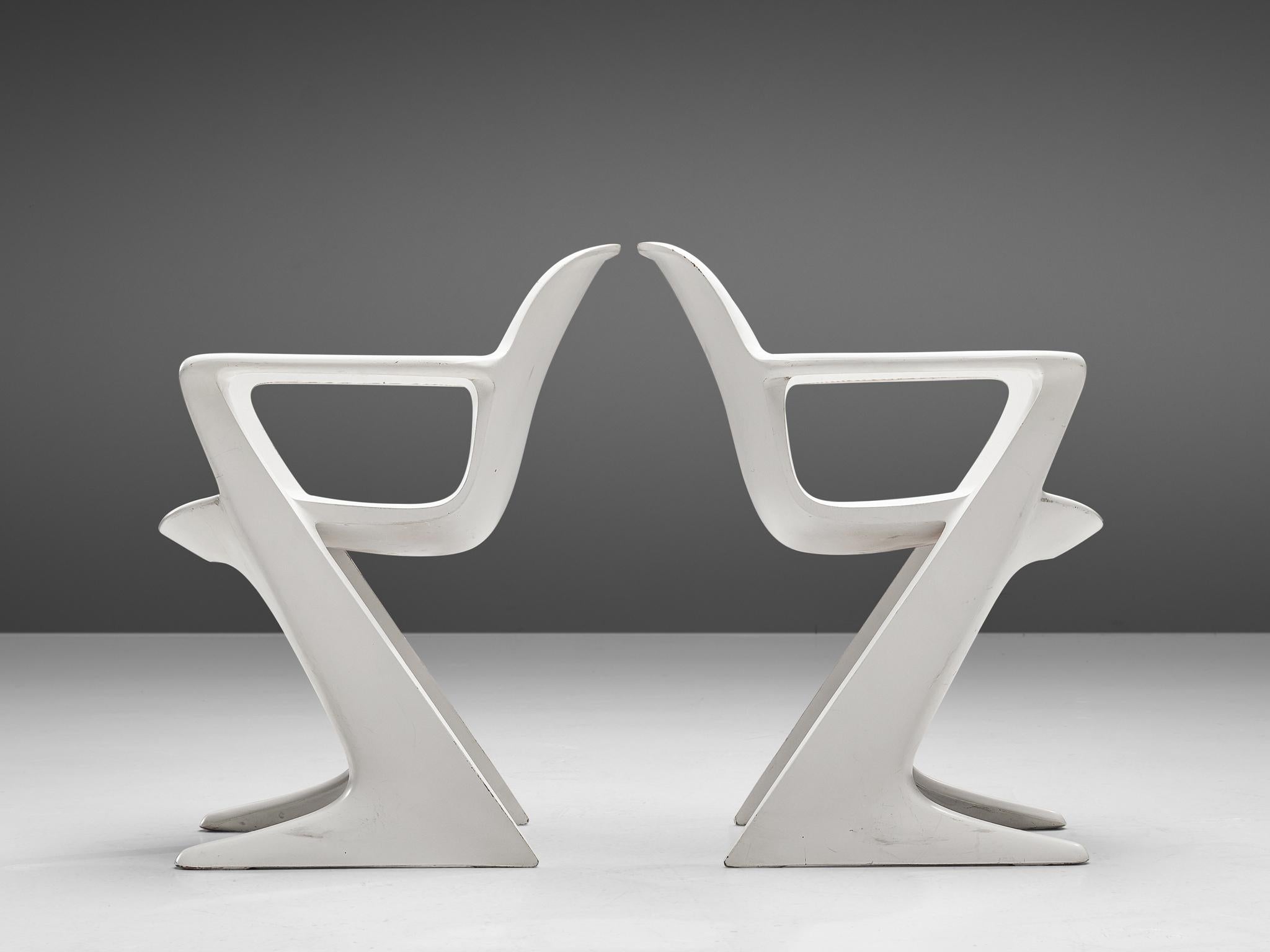 Fiberglass Ernst Moeckl White Kangaroo Chairs