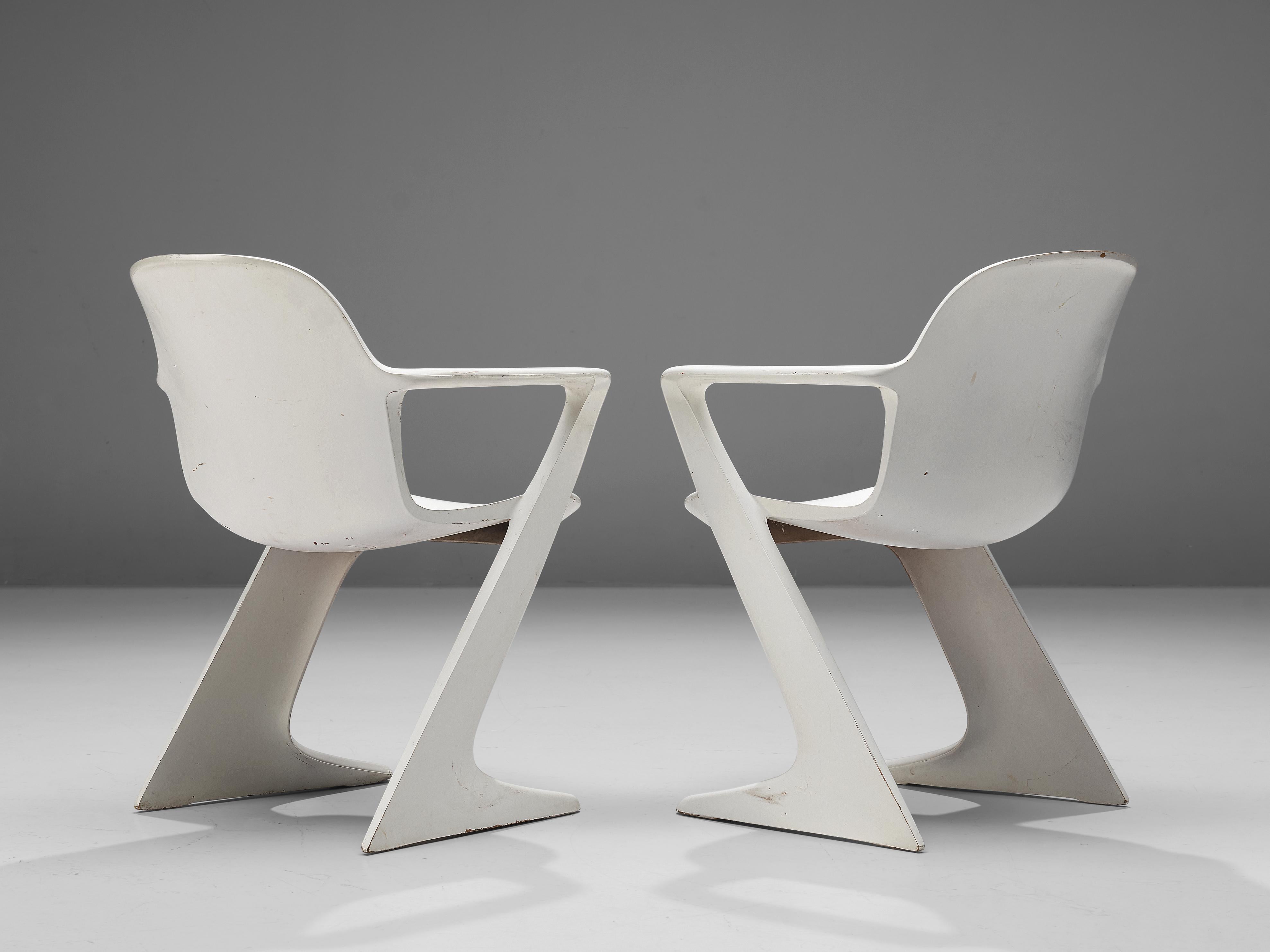 Ernst Moeckl White 'Kangaroo' Dining Chairs In Good Condition For Sale In Waalwijk, NL