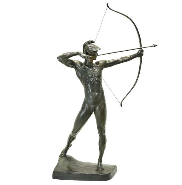 Ernst Moritz Geyger The Archer Large Classical Male Nude Bronze ernst-moritz-geyger-the-archer-large-classical-male-nude-bronze