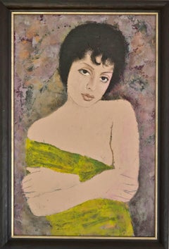 Portrait Of A Girl - Modern, Oil Paint, Portrait Painting by Ernest Neuschul