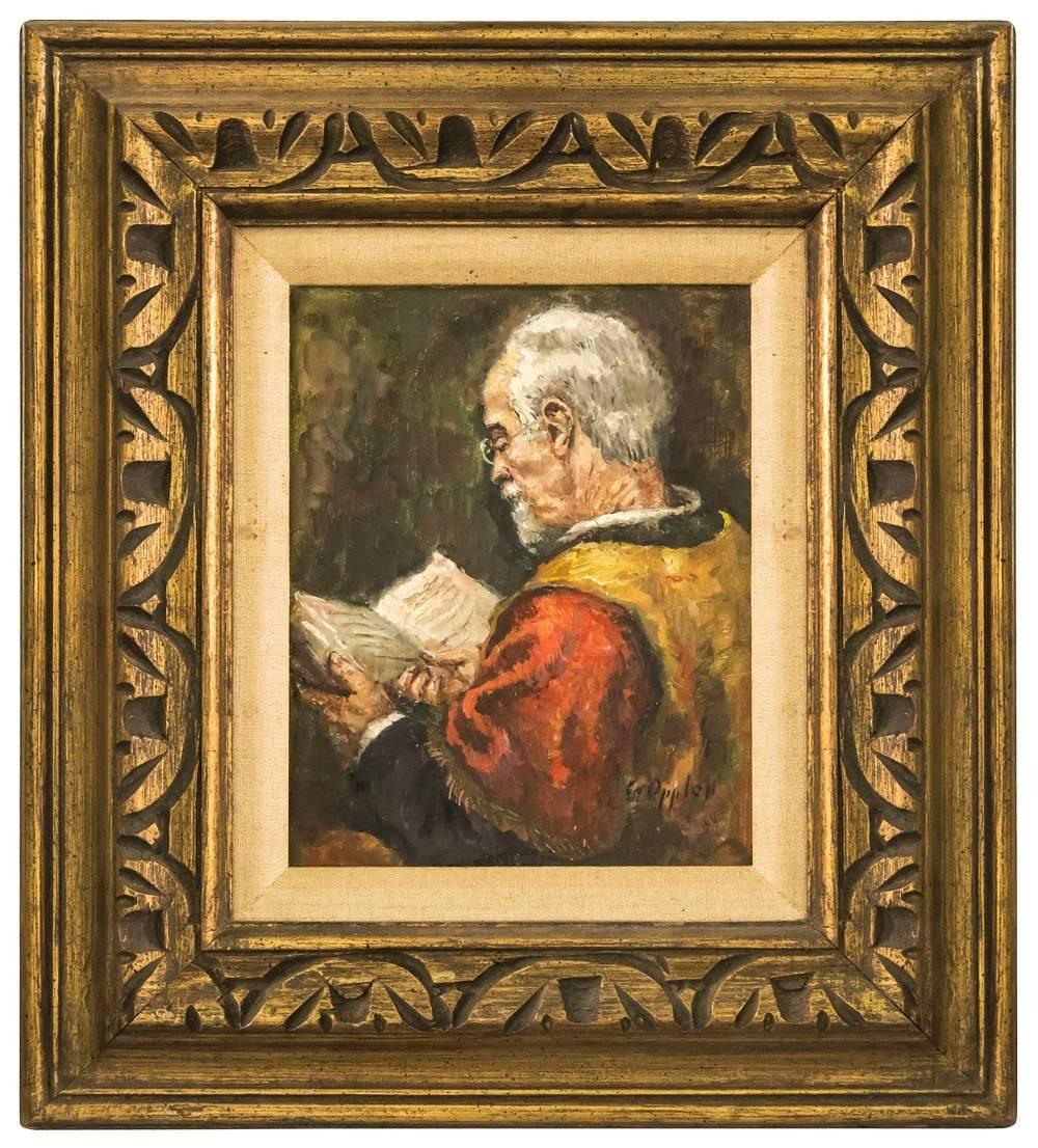 Senza titolo Impressionista tedesco (Distinguished Jurist) - Painting di Ernst Oppler