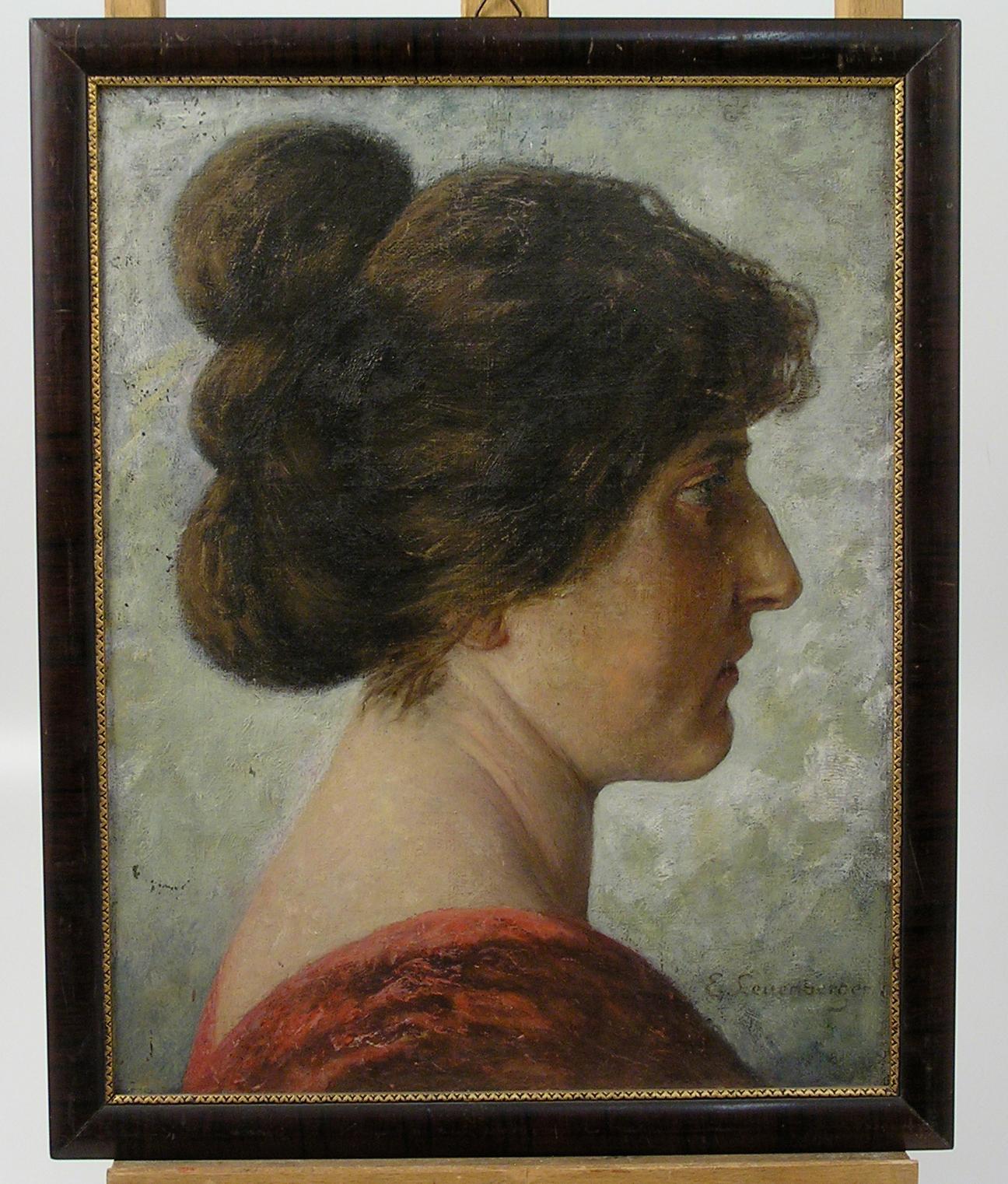 Ernst Otto Leuenberger Figurative Painting - Art Nouveau - Portrait of a Woman - Oil painting - Switzerland