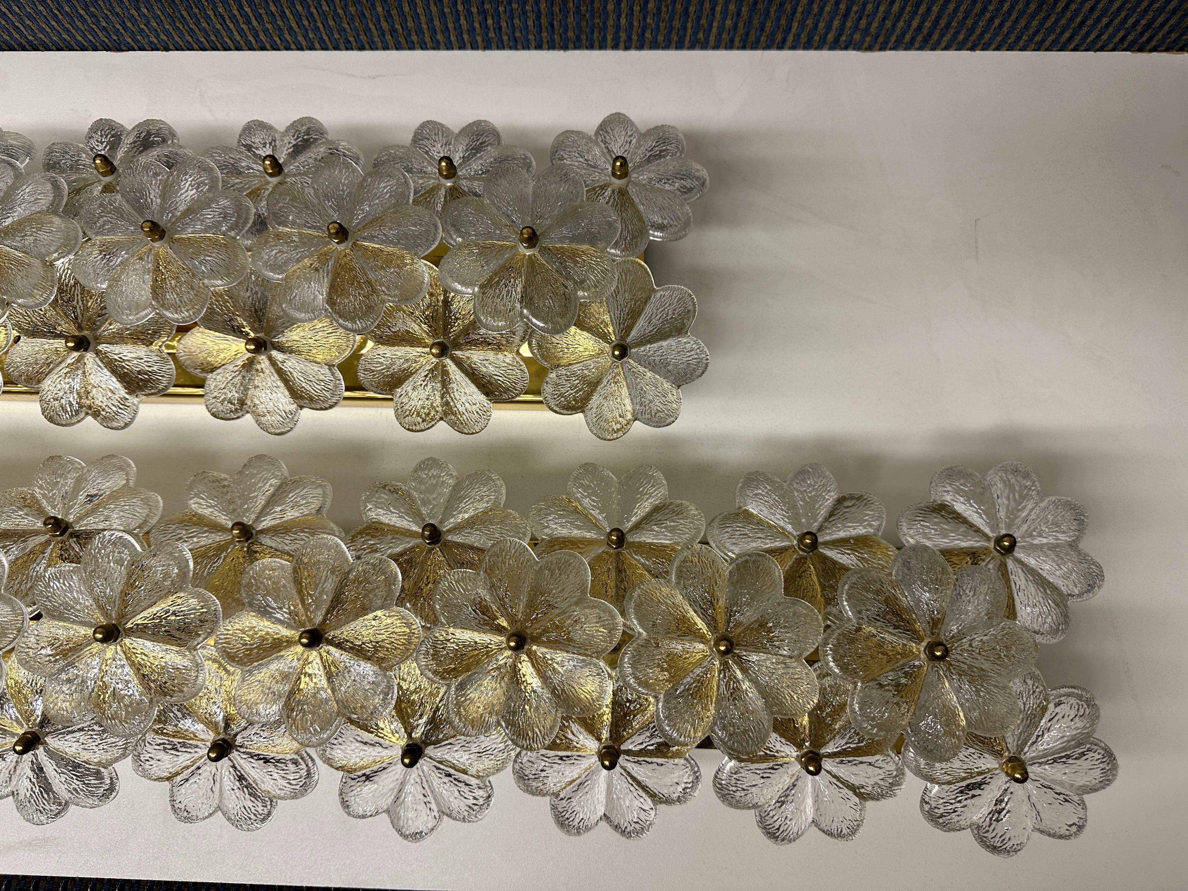 Ernst Palme Extra Long Floral Glass Sconce For Sale 9