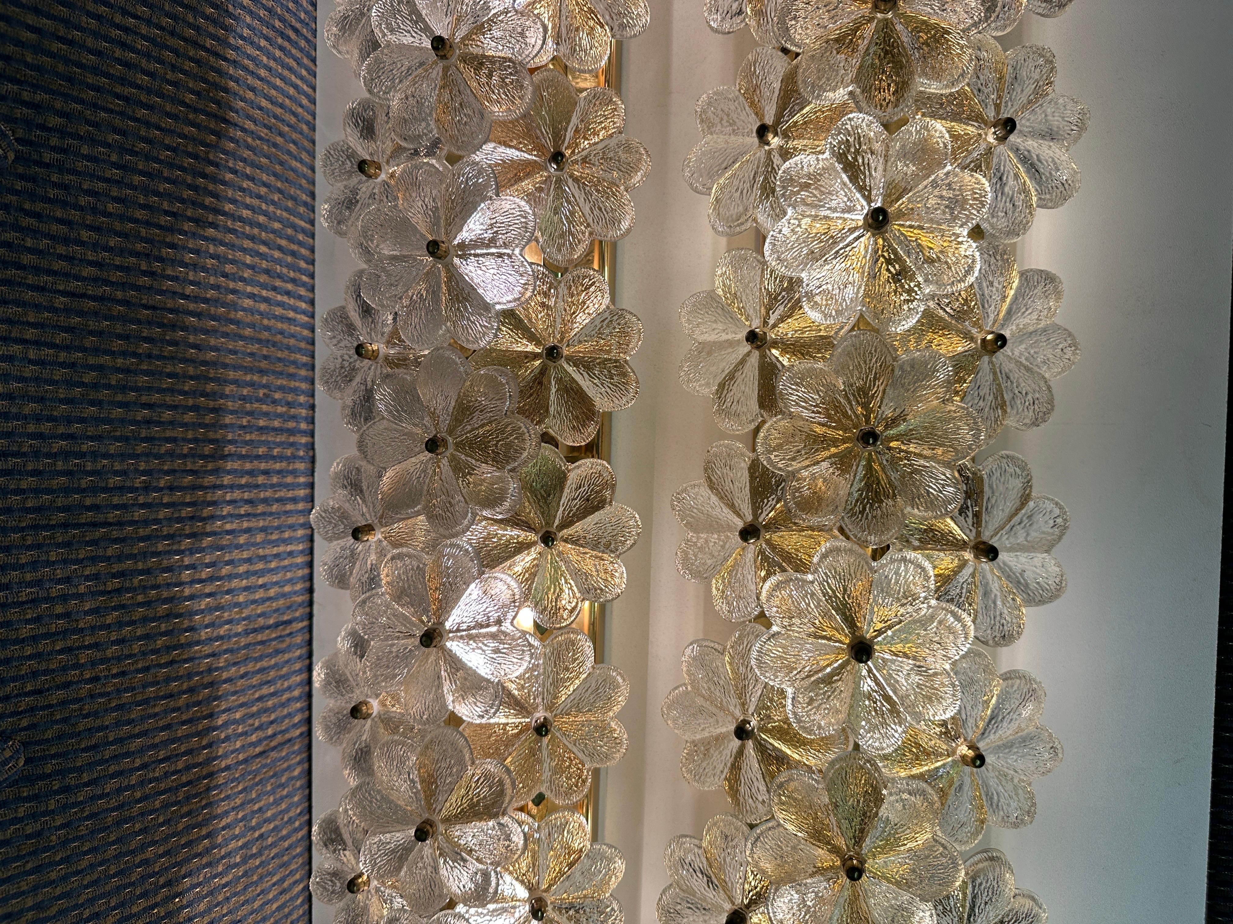 Ernst Palme Extra Long Floral Glass Sconce For Sale 11