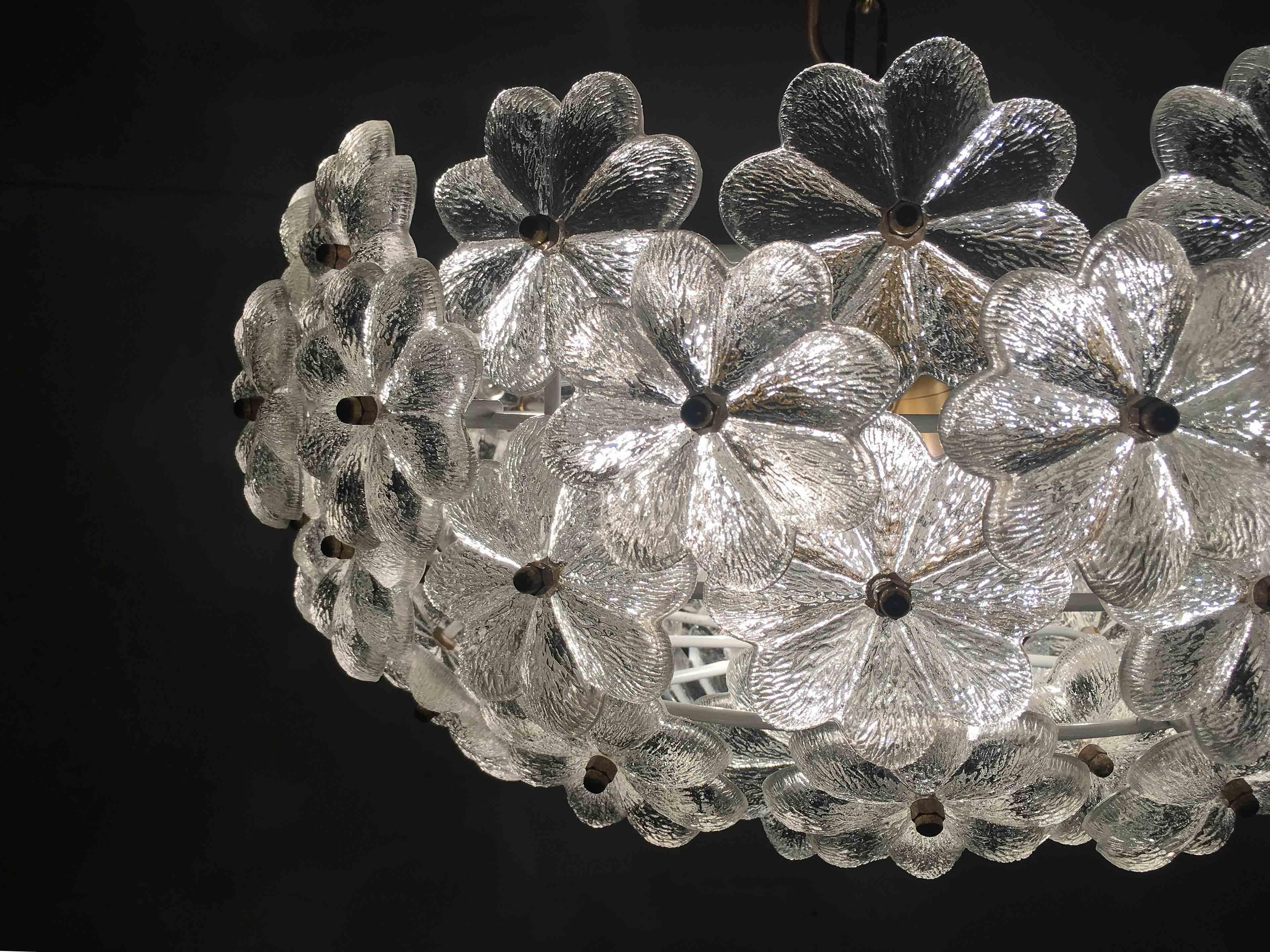 Midcentury Large and Stunning Glass Chandelier by Ernst Palme Glassflowers 60s  7