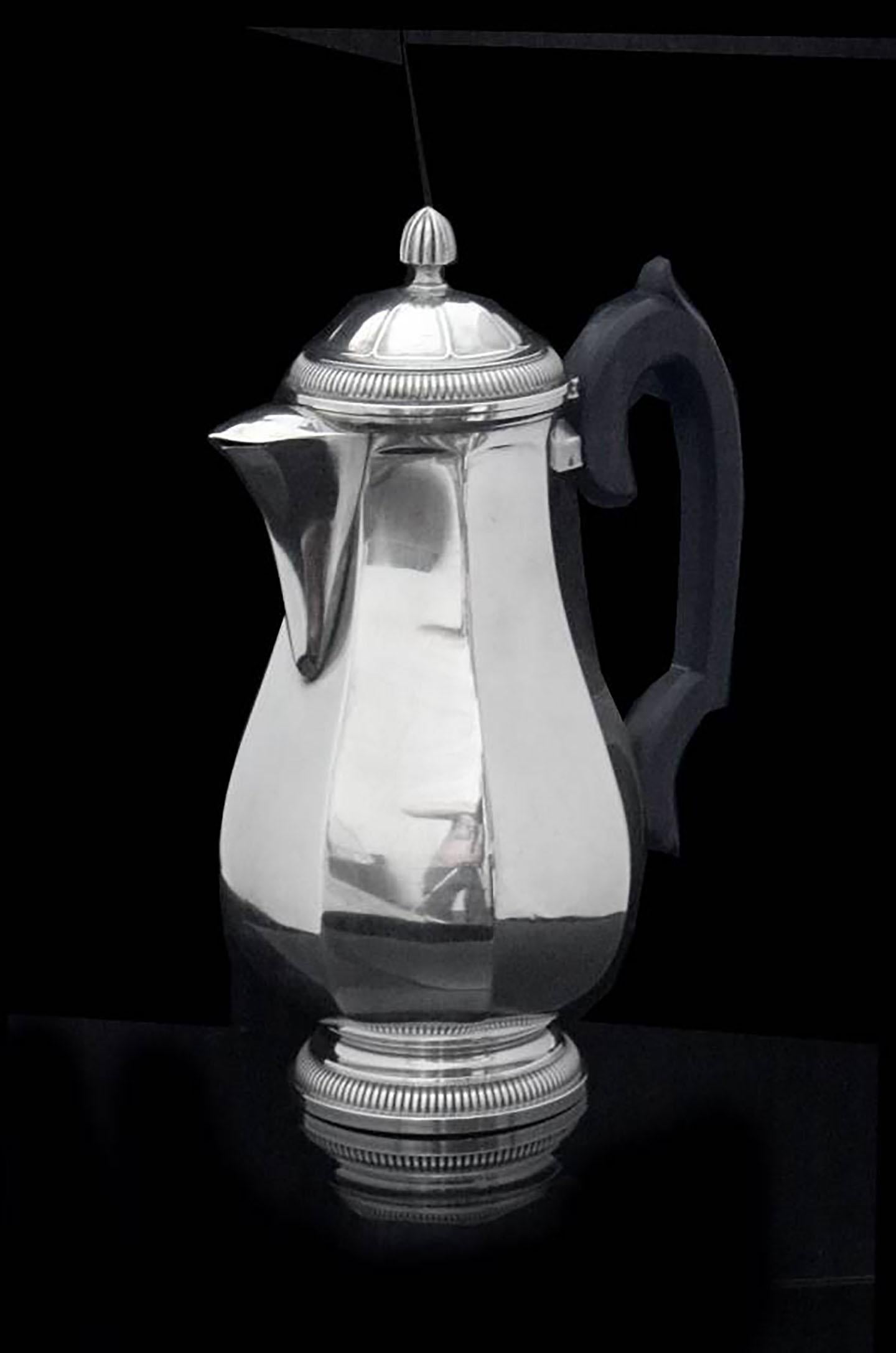 Service à thé Art Déco français original de 5 pièces Ernst Prost & Caron en argent sterling 950 ! Bon état - En vente à Wilmington, DE