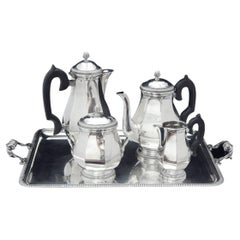 Ernst Prost & Caron - 5pc Original French Art Deco 950 Sterling Silver Tea Set !