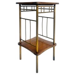 Ernst Rockhausen German Arts and Craft Pedestal Stand in Holz und Messing