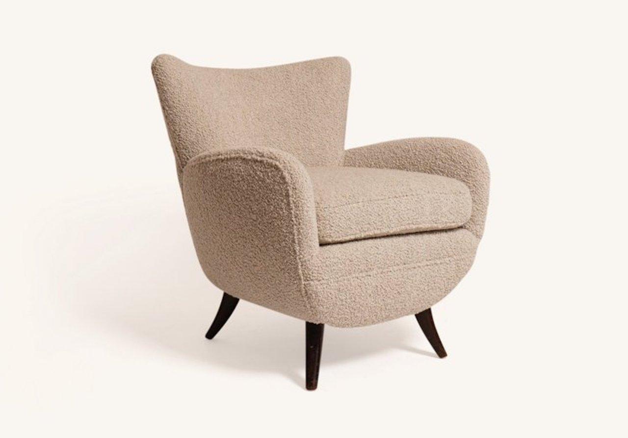 Austrian Ernst Schwadron Boucle Lounge Chair