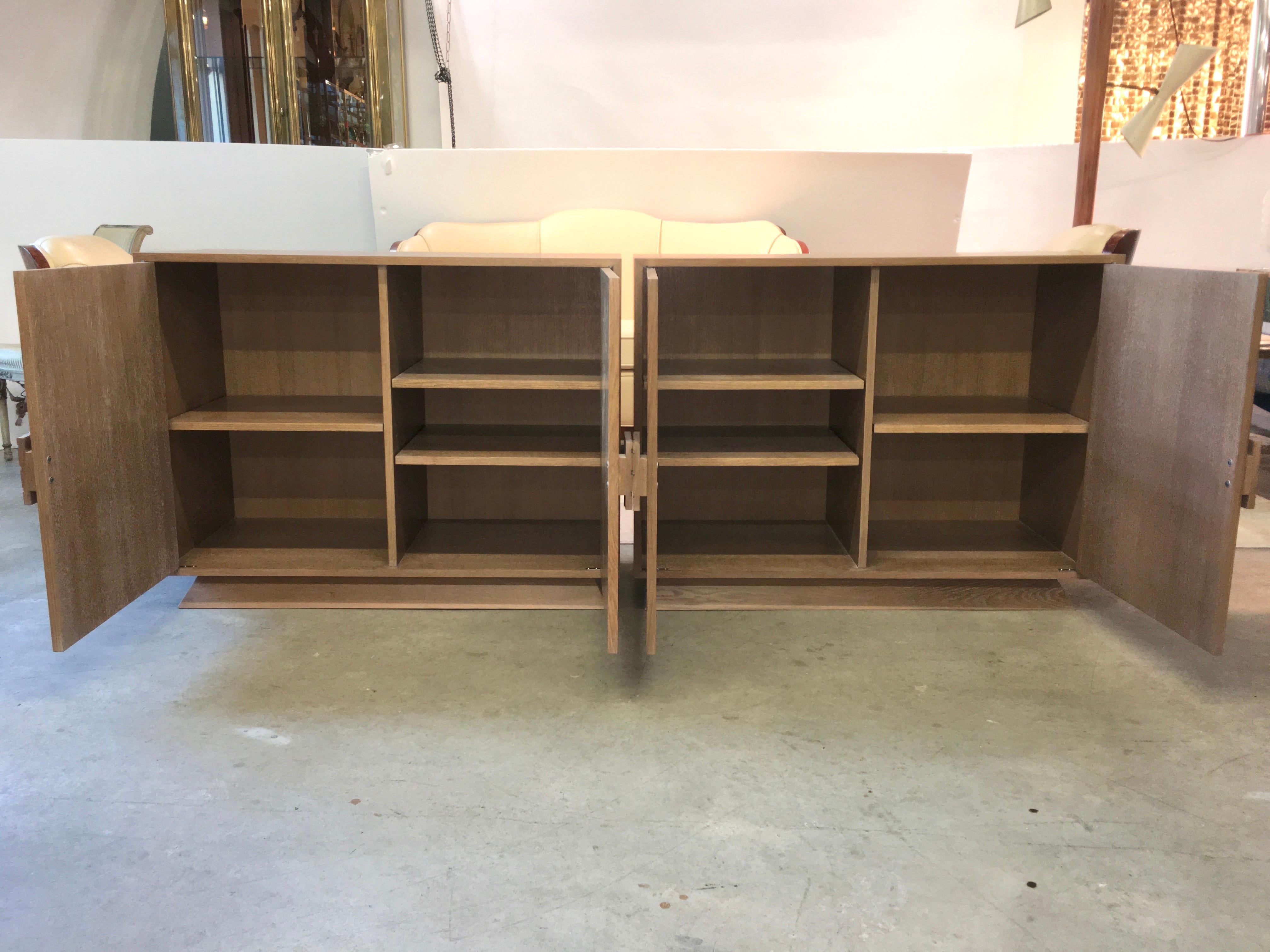 Cerused Ernst Schwadron Limed Oak Cabinet For Sale