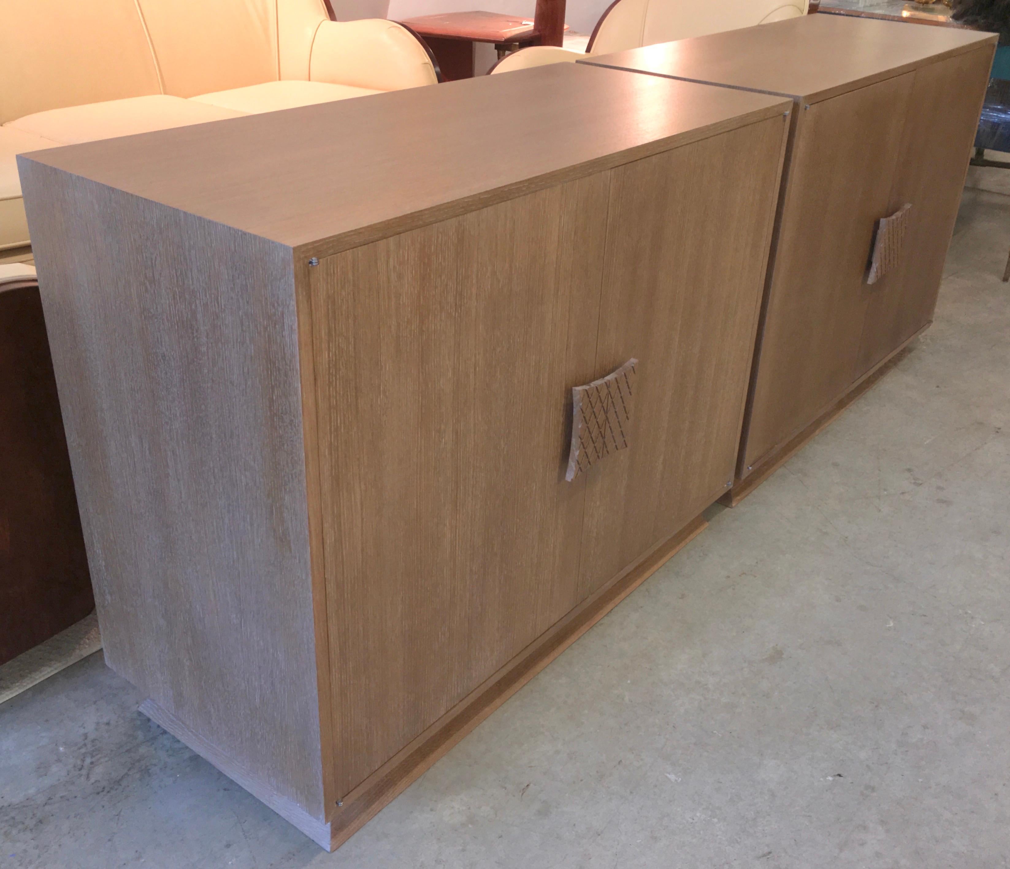 Ernst Schwadron Limed Oak Cabinet In Excellent Condition For Sale In Hanover, MA