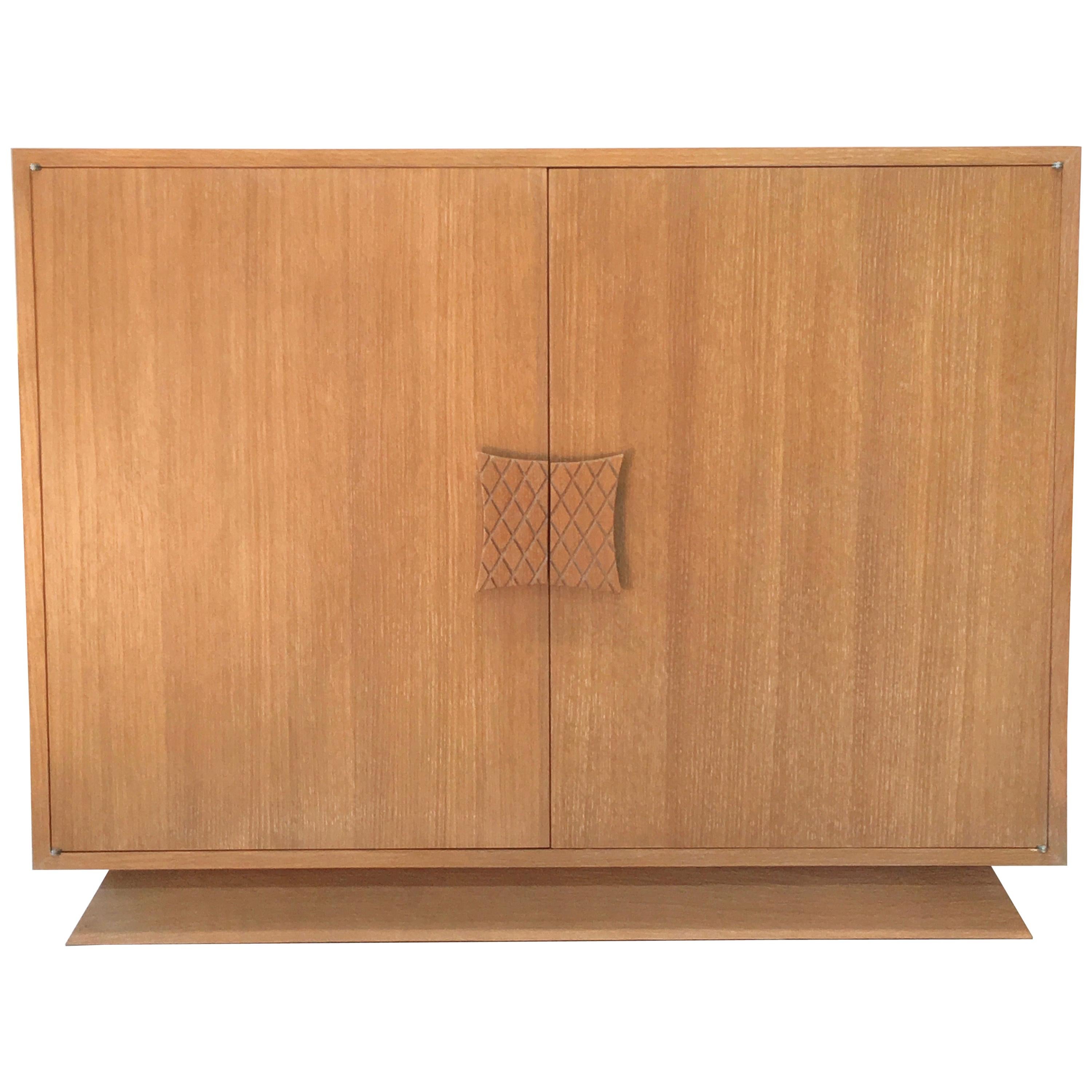 Ernst Schwadron Limed Oak Cabinet For Sale