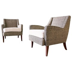 Ernst Schwadron - Sedia da salotto in bouclé di lana bianca e nera - Coppia di sedie da salotto