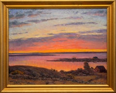 Swedish Lake View in Gloving Evening Light by Ernst Smith, Oil on Canvas