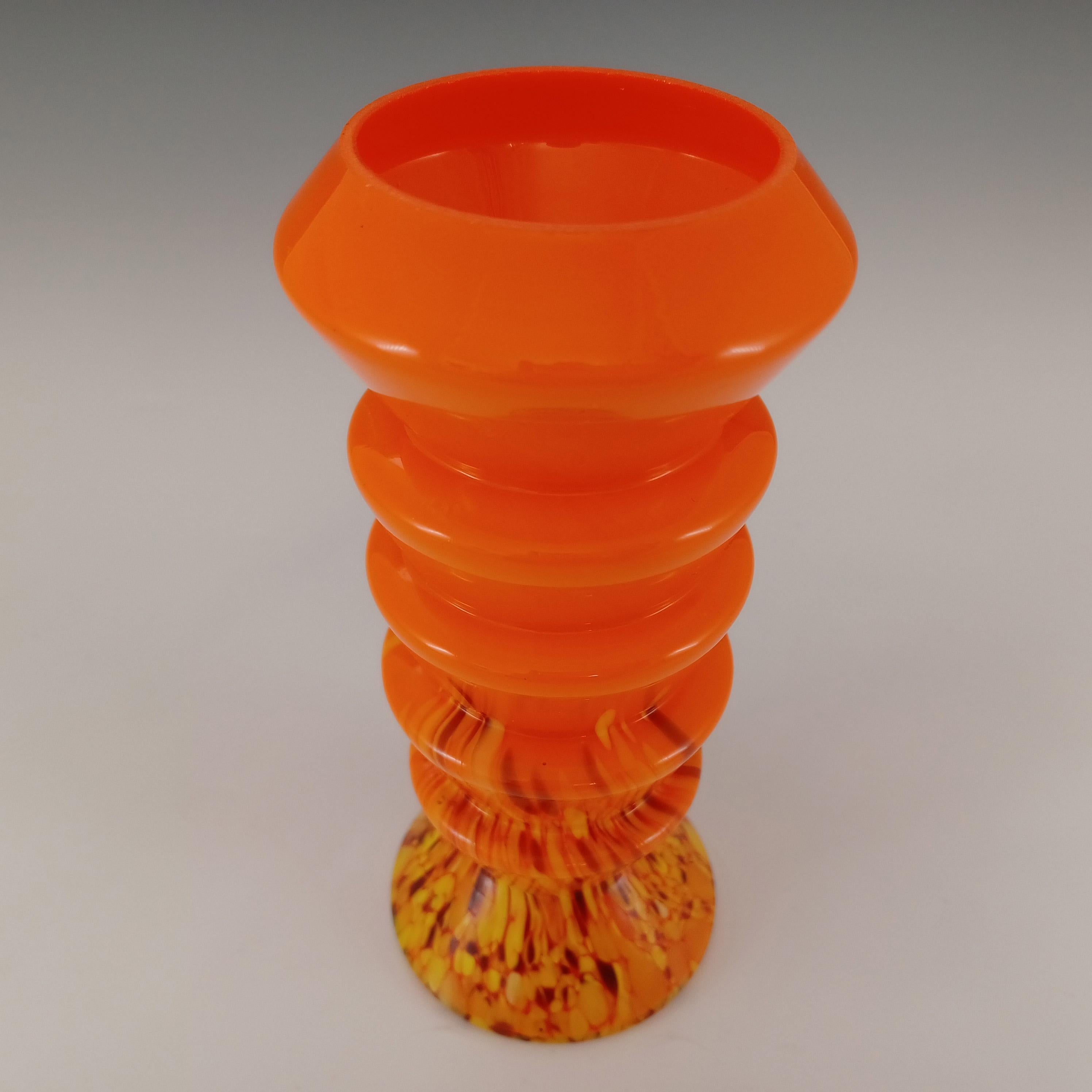 Art déco Vase tchèque orange éparpillé Ernst Steinwald / Franz Tomschick en vente