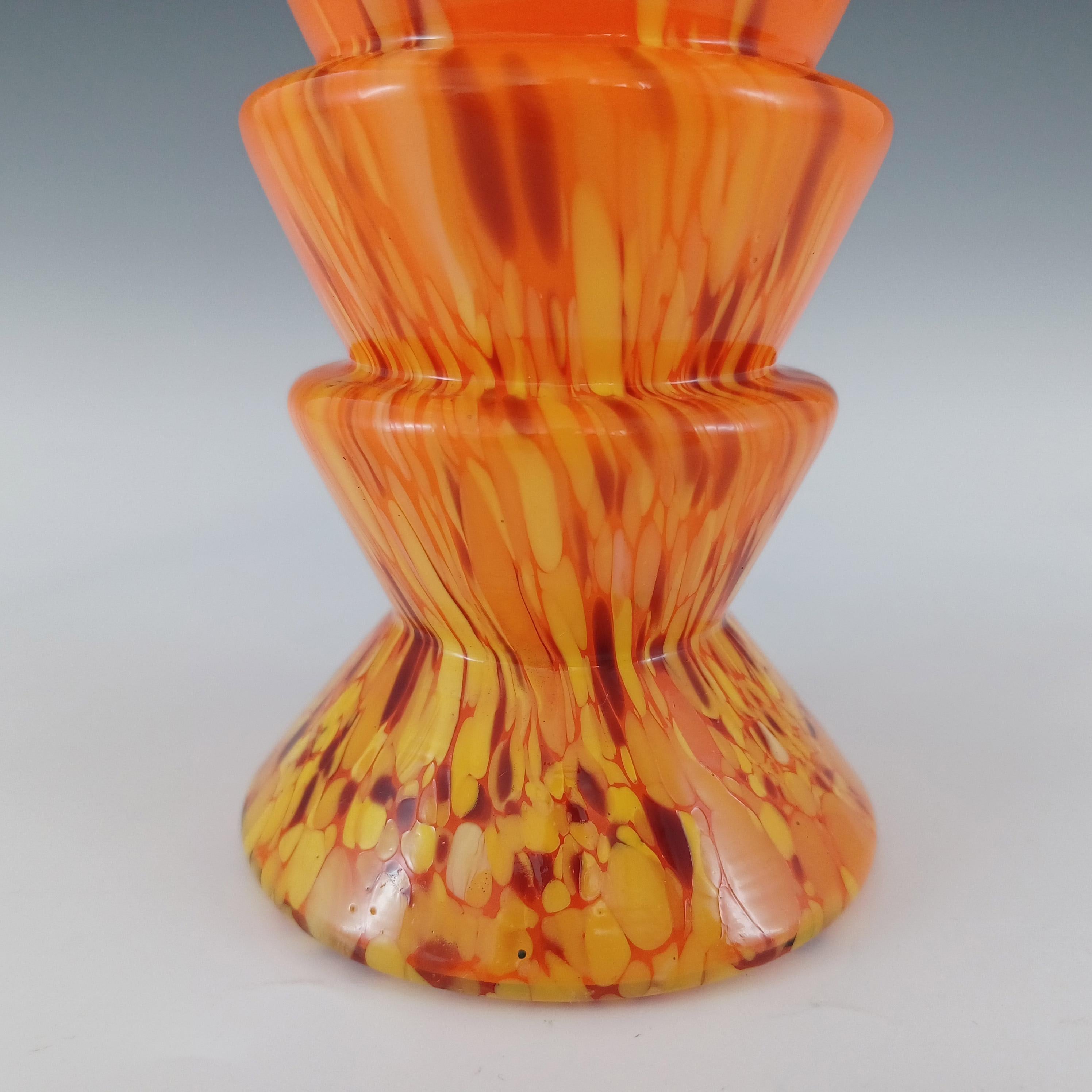 Tchèque Vase tchèque orange éparpillé Ernst Steinwald / Franz Tomschick en vente