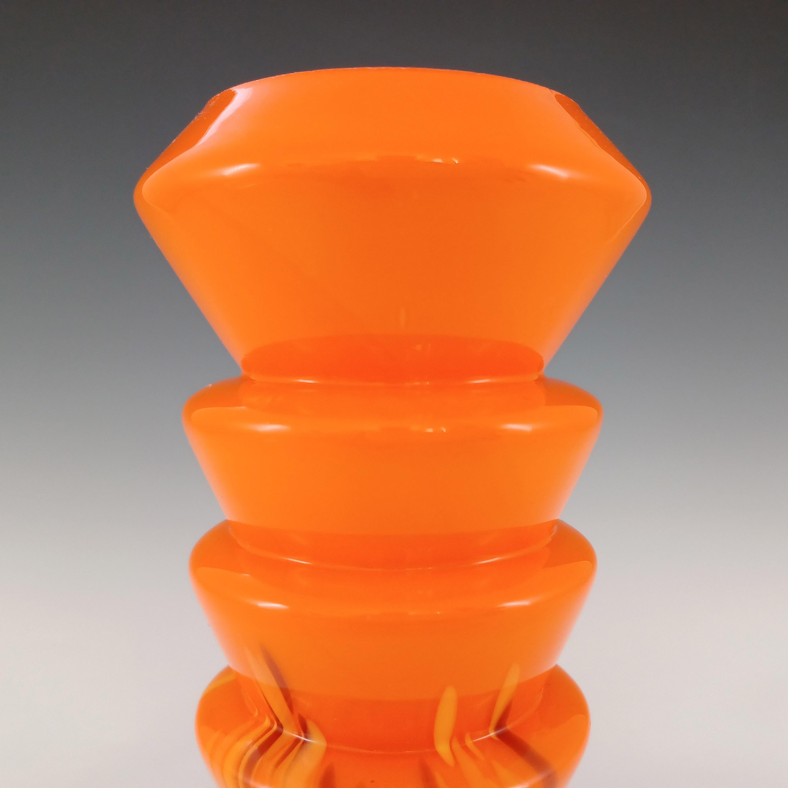Fait main Vase tchèque orange éparpillé Ernst Steinwald / Franz Tomschick en vente