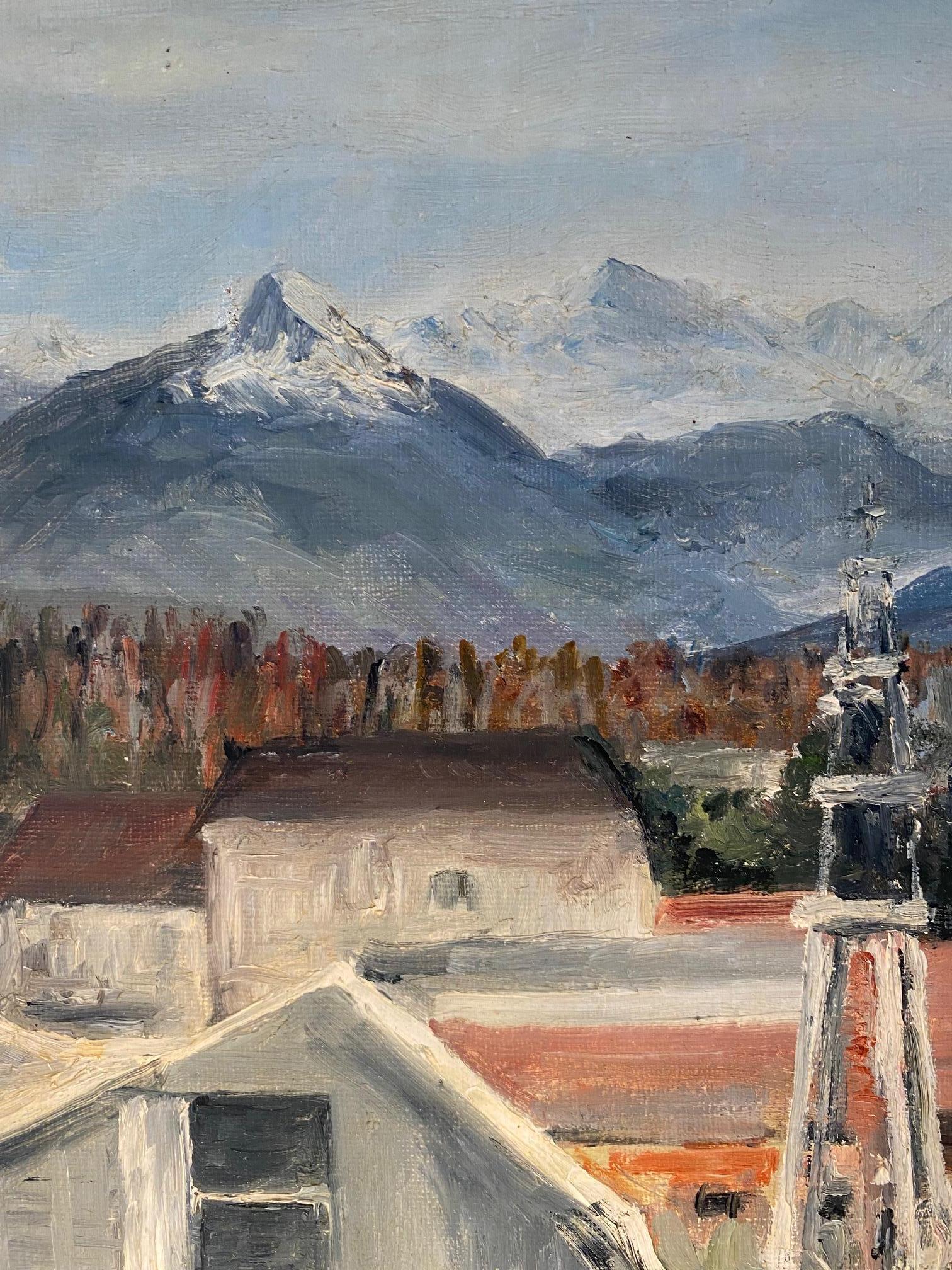 Berge von Ernst Suter - Öl auf Leinwand 42x55 cm im Angebot 3