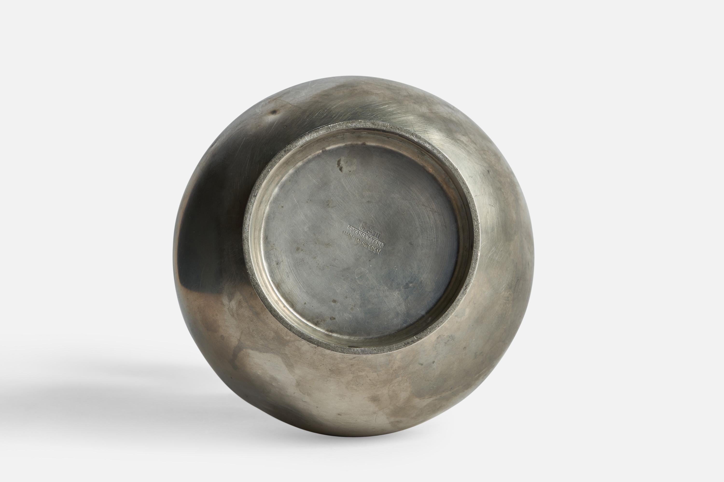 Ernst Svedbom, Vase, Pewter, Sweden, 1930s For Sale 1