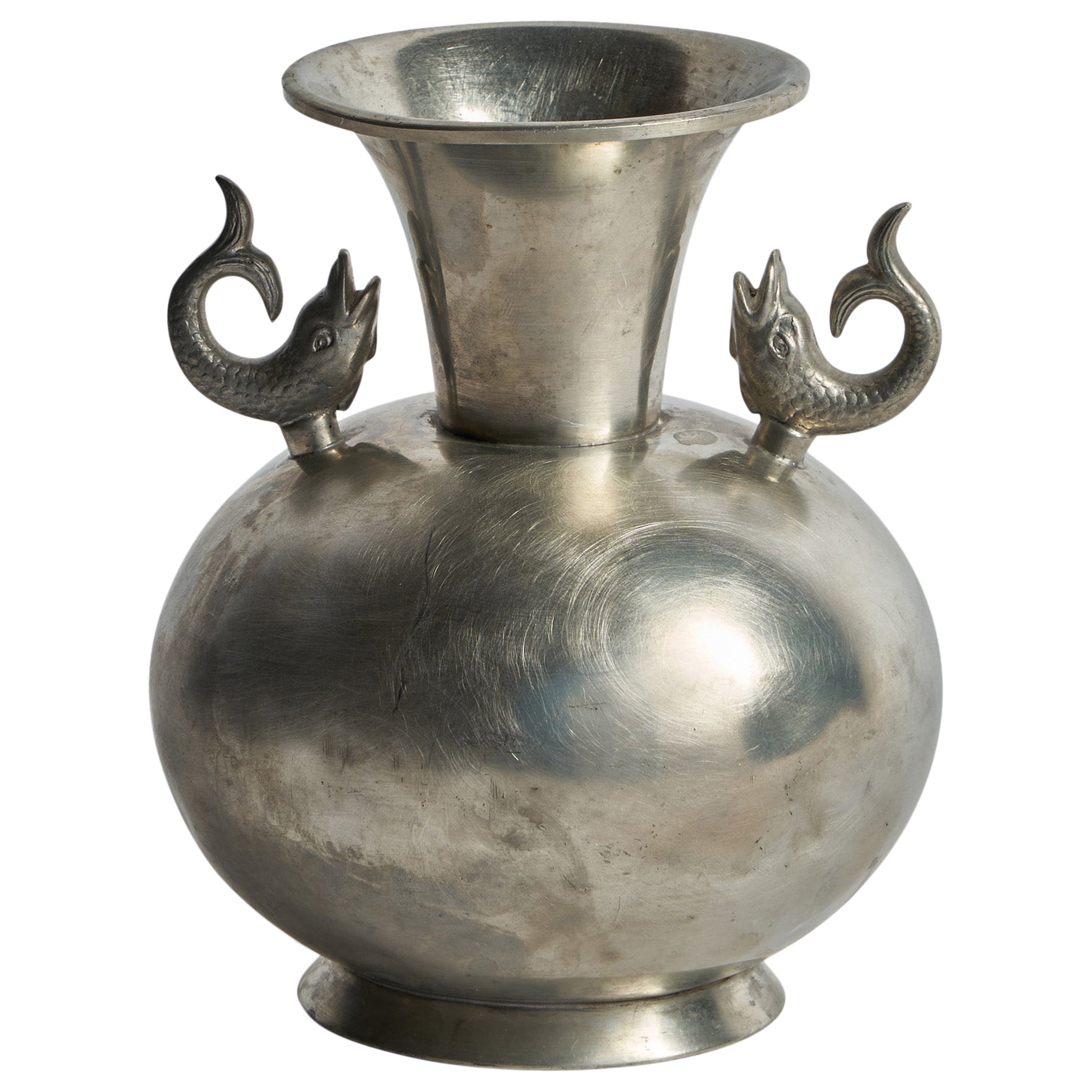 Ernst Svedbom, Vase, Pewter, Sweden, 1930s