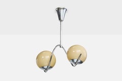 Ernst Voss, Kronleuchter, Chrom, Glas, Dänemark, 1930er Jahre