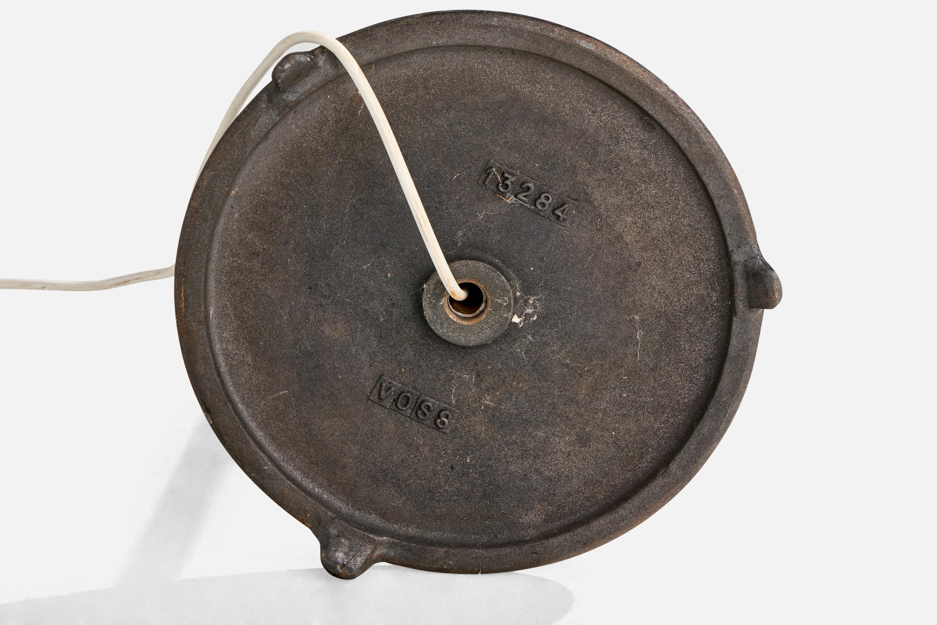 Ernst Voss, Stehleuchte, Messing, Eisen, Papier, Dänemark, 1940er Jahre im Angebot 4