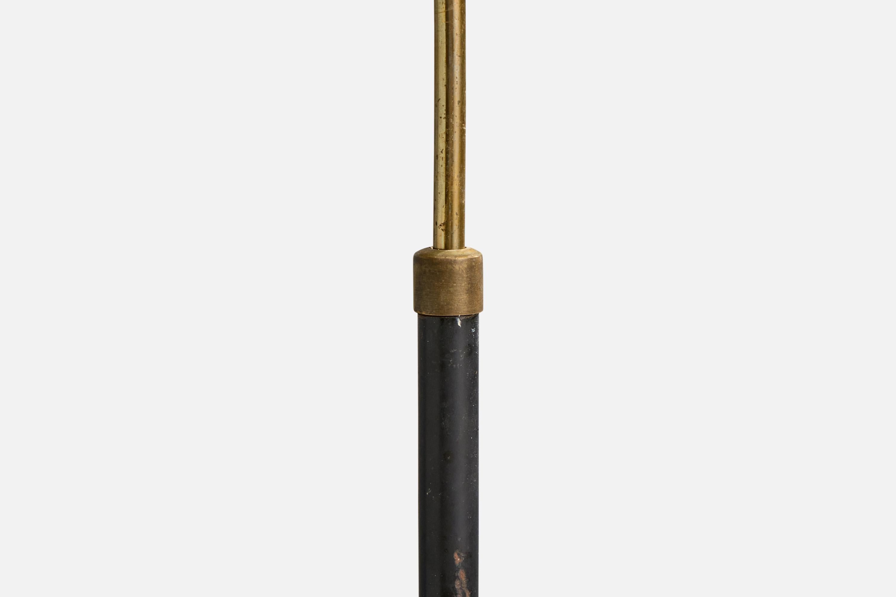 Ernst Voss, Stehleuchte, Messing, Eisen, Papier, Dänemark, 1940er Jahre im Angebot 1