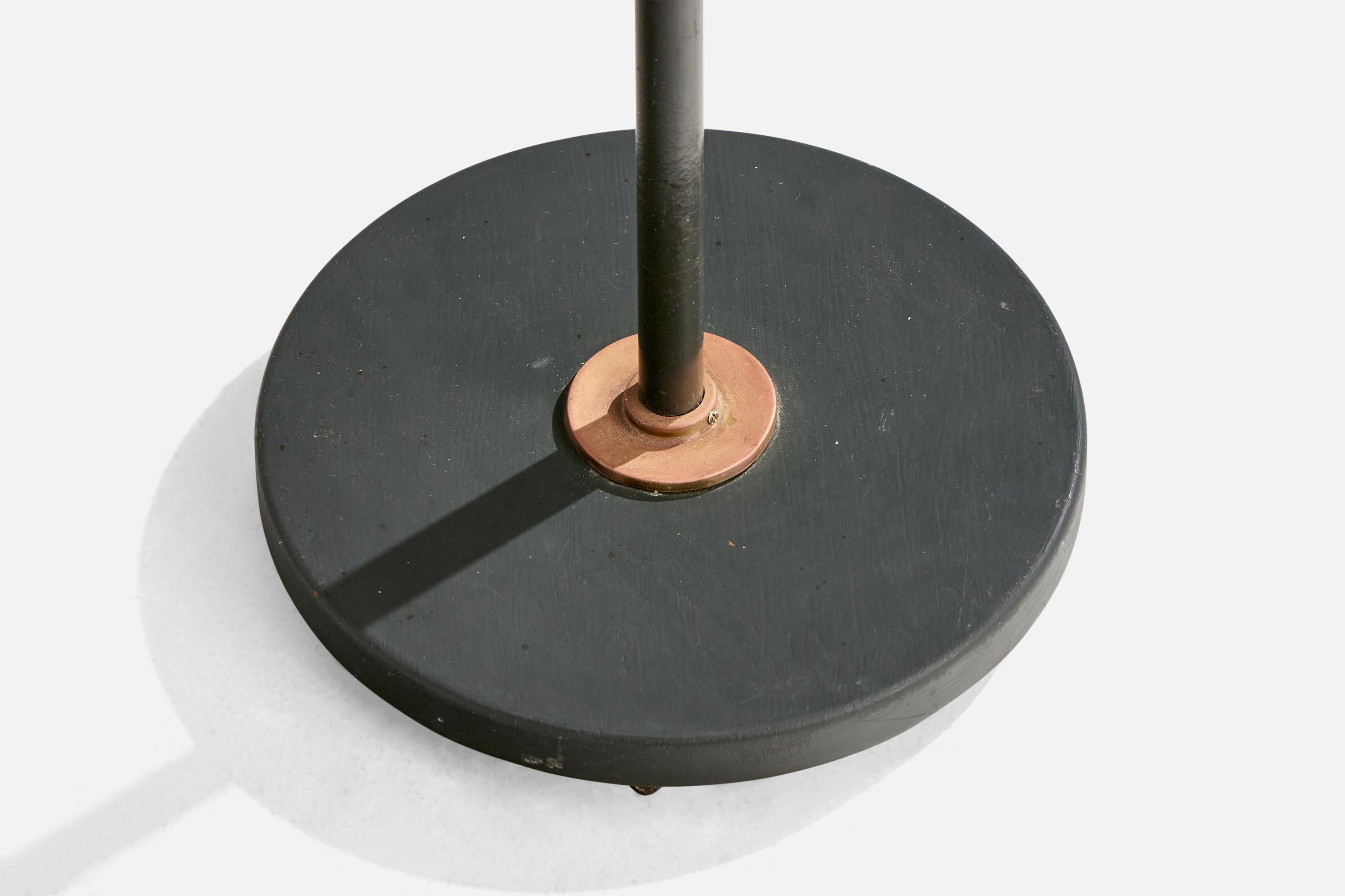 Ernst Voss, Stehleuchte, Messing, Eisen, Papier, Dänemark, 1940er Jahre im Angebot 2