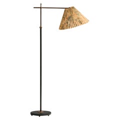Ernst Voss, Floor Lamp, Brass, Iron, Paper, Denmark, 1940s