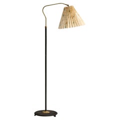 Ernst Voss, Floor Lamp, Brass, Iron, Paper, Denmark, 1940s