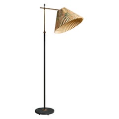 Ernst Voss, Floor Lamp, Brass, Iron, Paper, Denmark, 1940s