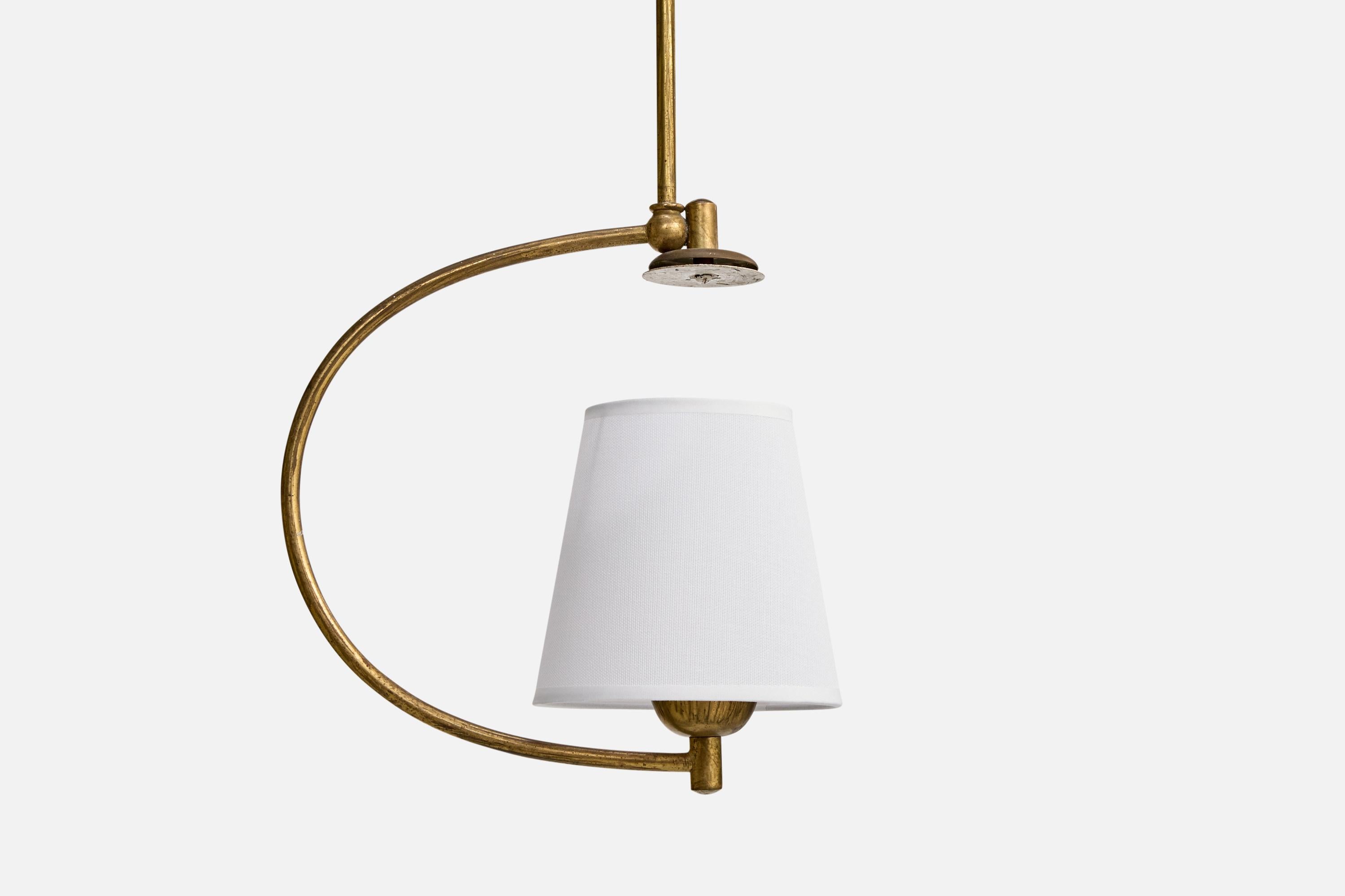 Milieu du XXe siècle Ernst Voss, pendentif, laiton, tissu, Danemark, années 1940 en vente