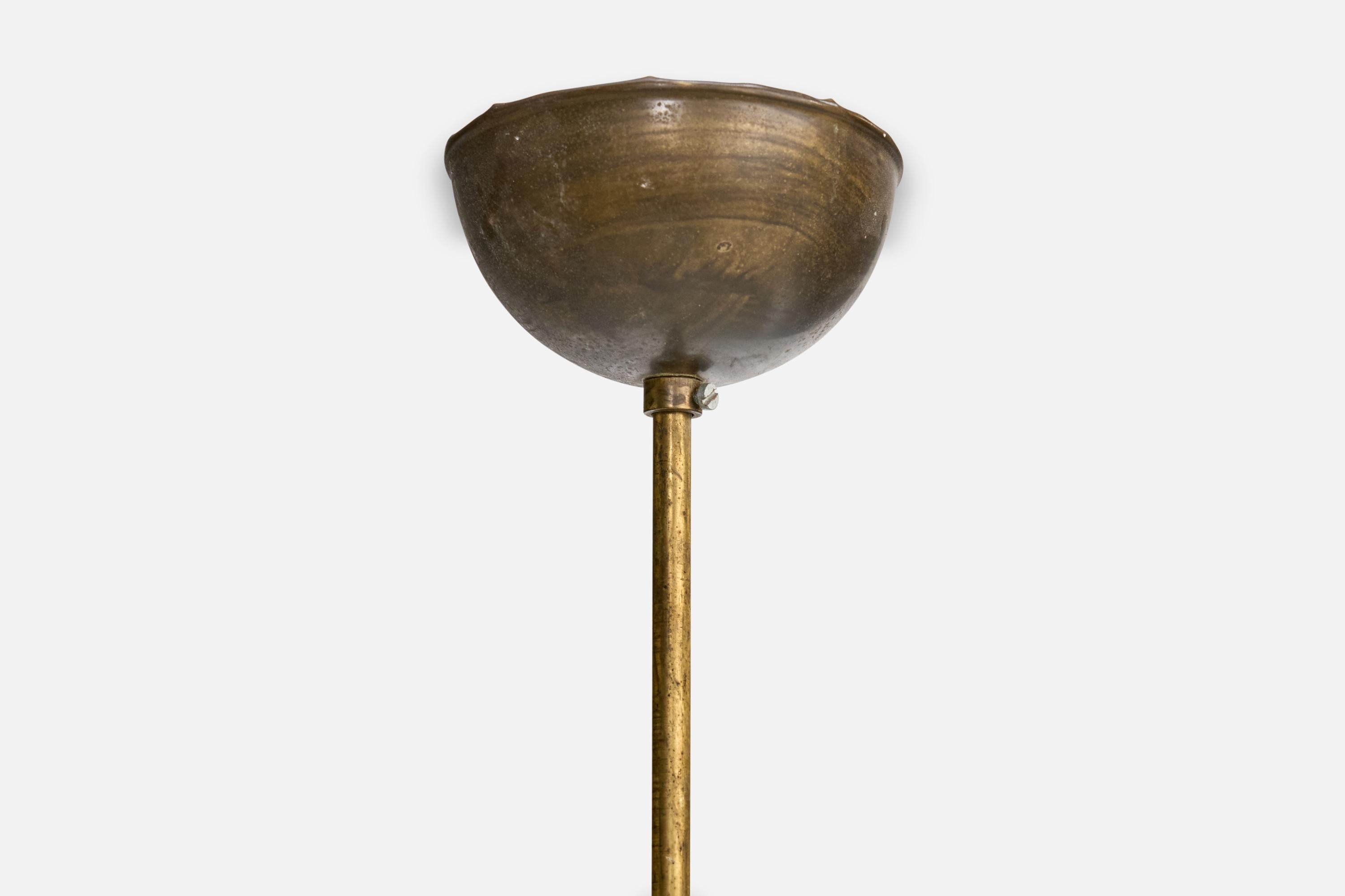 Ernst Voss, pendentif, laiton, tissu, Danemark, années 1940 en vente 3