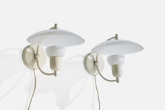 Ernst Voss, Wandleuchten, Metall, Glas, Dänemark, 1940er Jahre