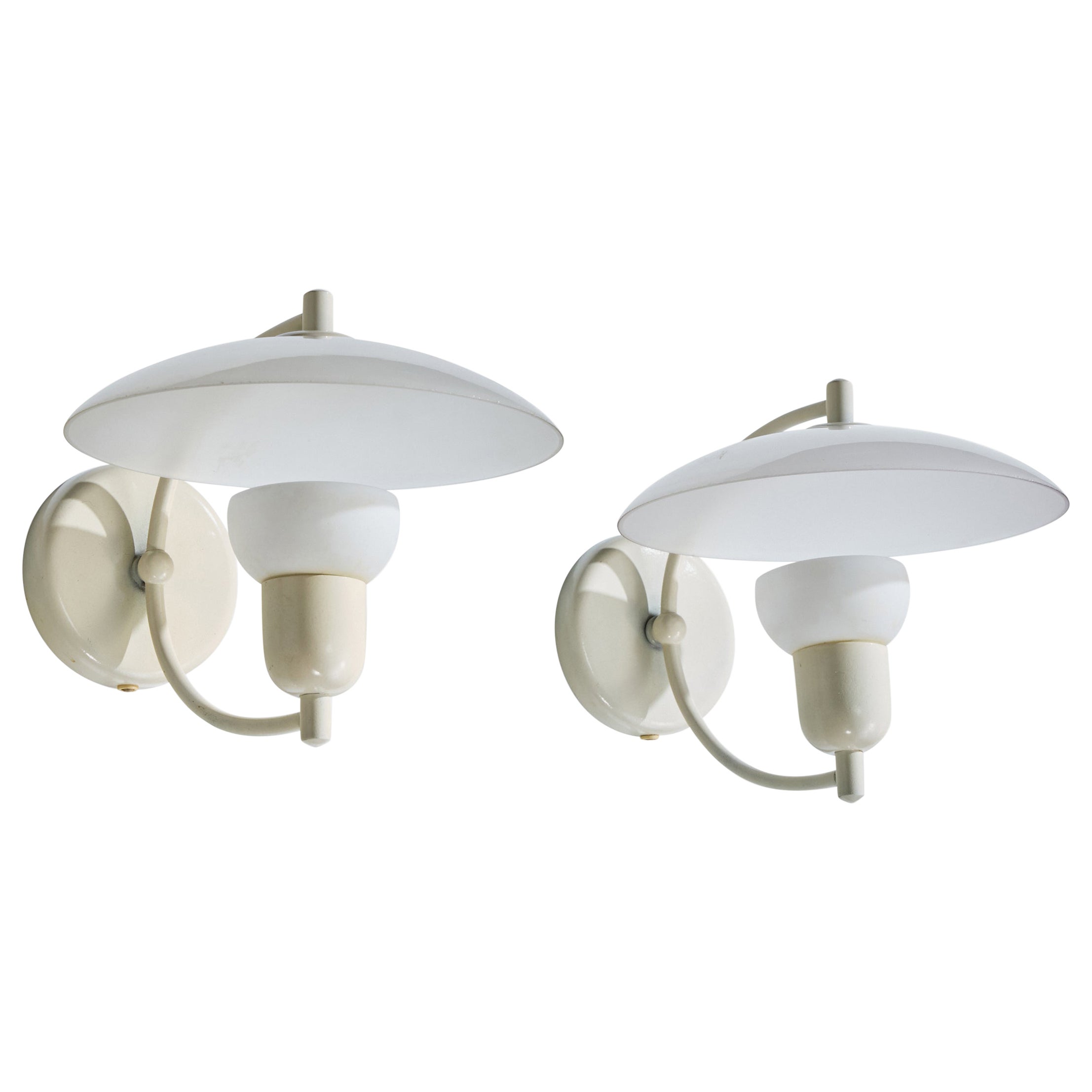 Ernst Voss, Wandleuchten, Metall, Glas, Dänemark, 1940er Jahre im Angebot