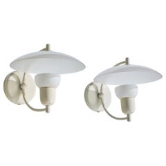 Ernst Voss, Wall Lights, Metal, Glass, Denmark, 1940s