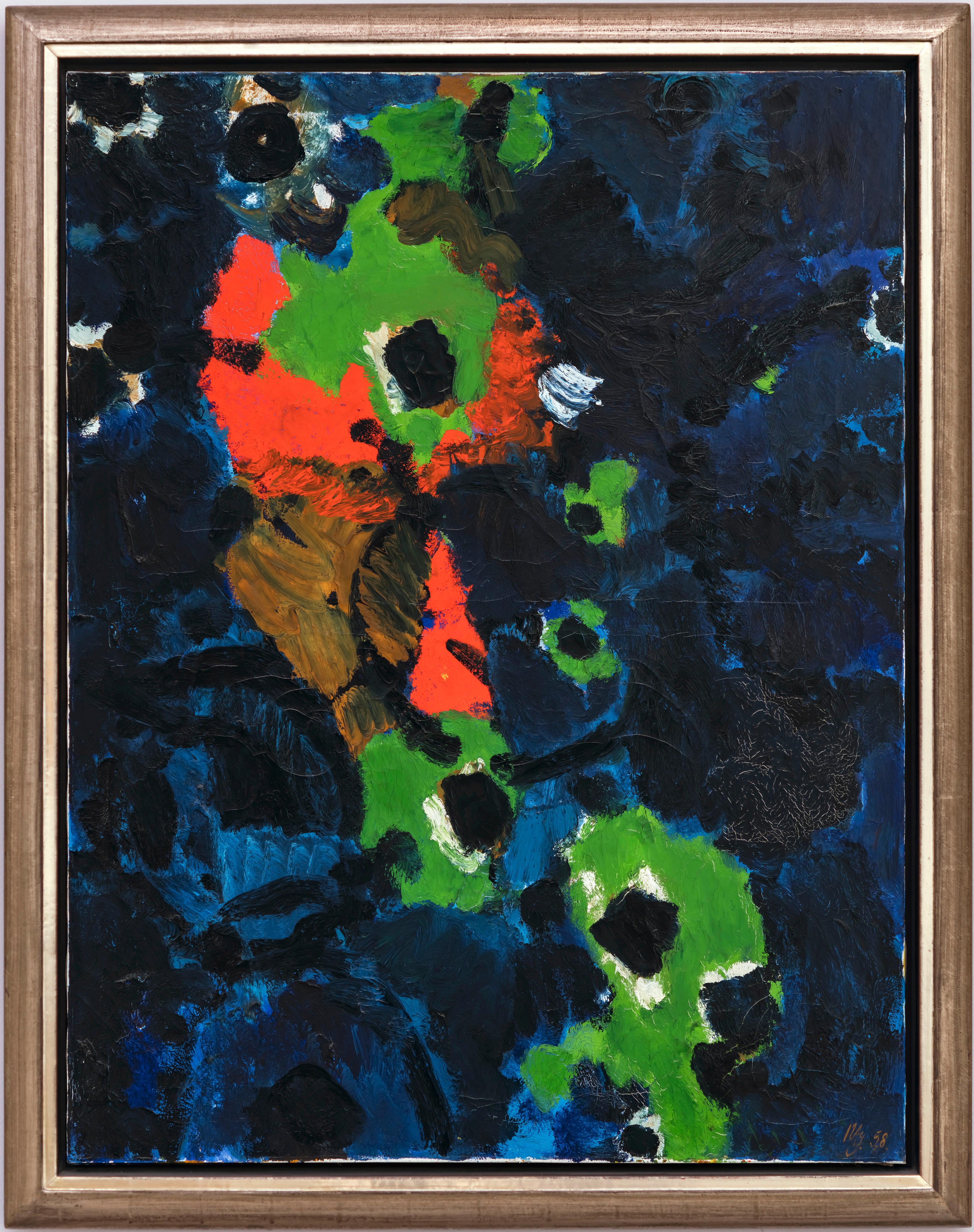 Grün in Blau - Painting by Ernst Wilhelm Nay