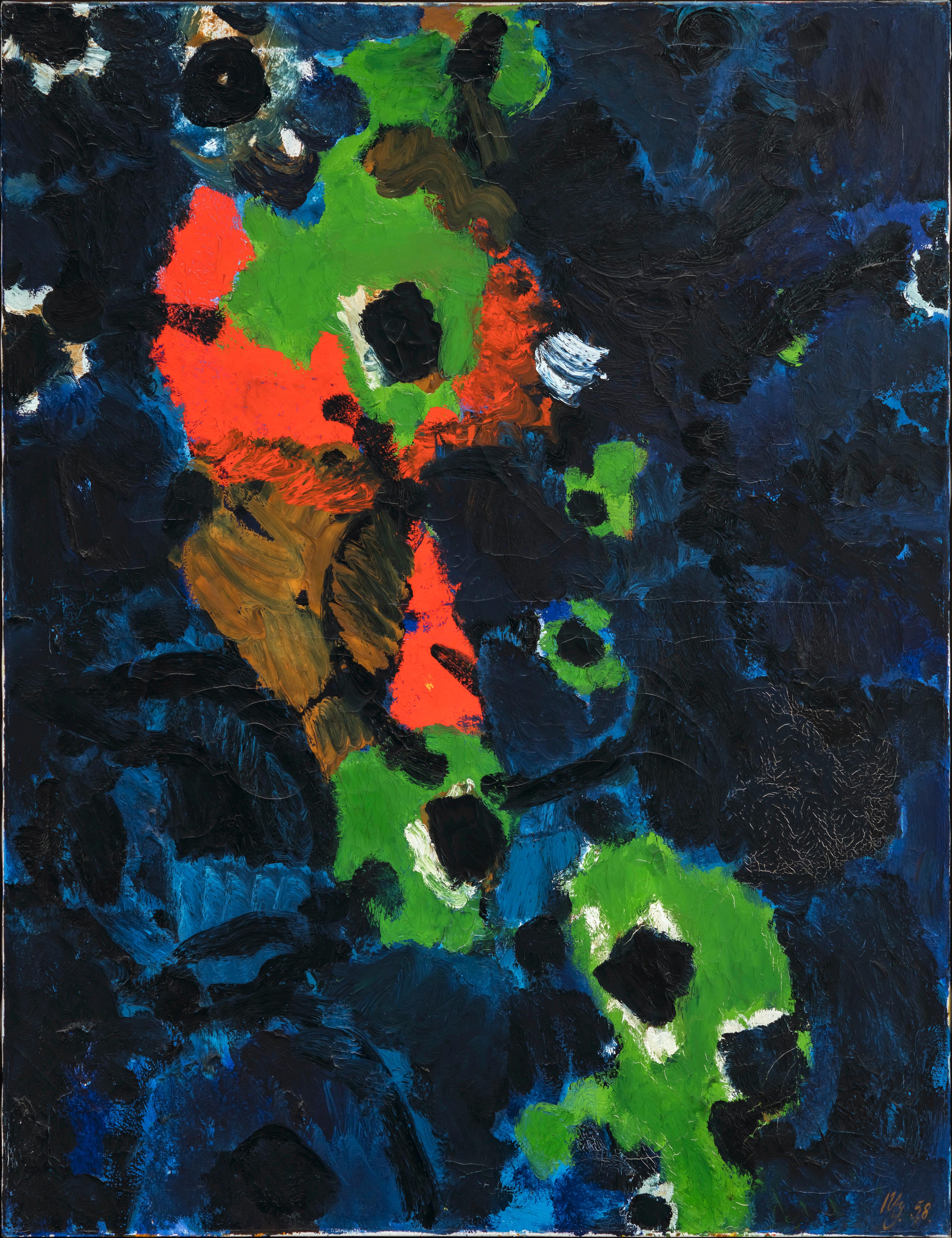 Ernst Wilhelm Nay Abstract Painting - Grün in Blau