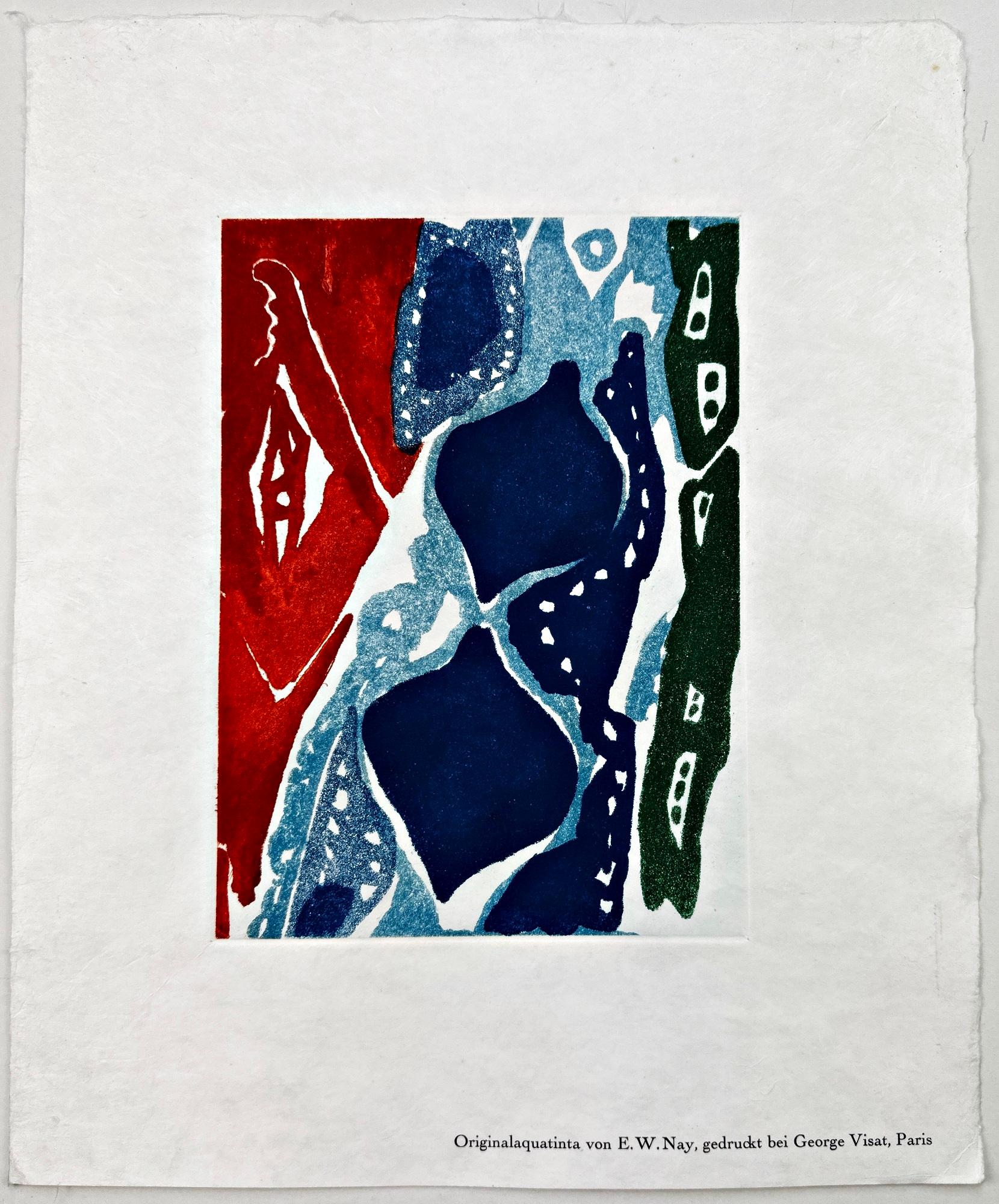 Ernst Wilhelm Nay Original Abstract Aquatinta Etching 1966 For Sale 1