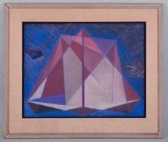 Ernst Wrede. Pastell auf Papier. Kubistische Komposition. Um 1960