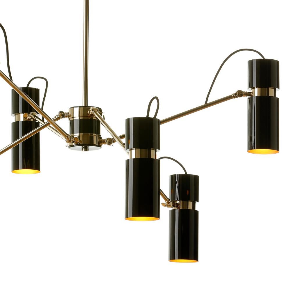 Portuguese Eroll Suspension with Black Lacquered Shade For Sale