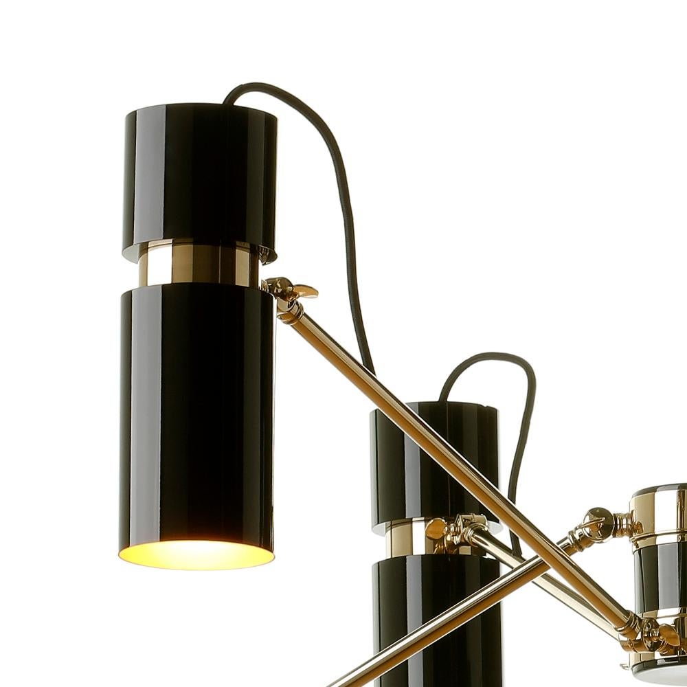Eroll Suspension with Black Lacquered Shade For Sale 1