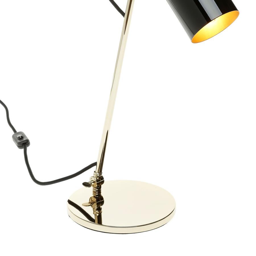 Portuguese Eroll Table Lamp with Black Lacquered Shade