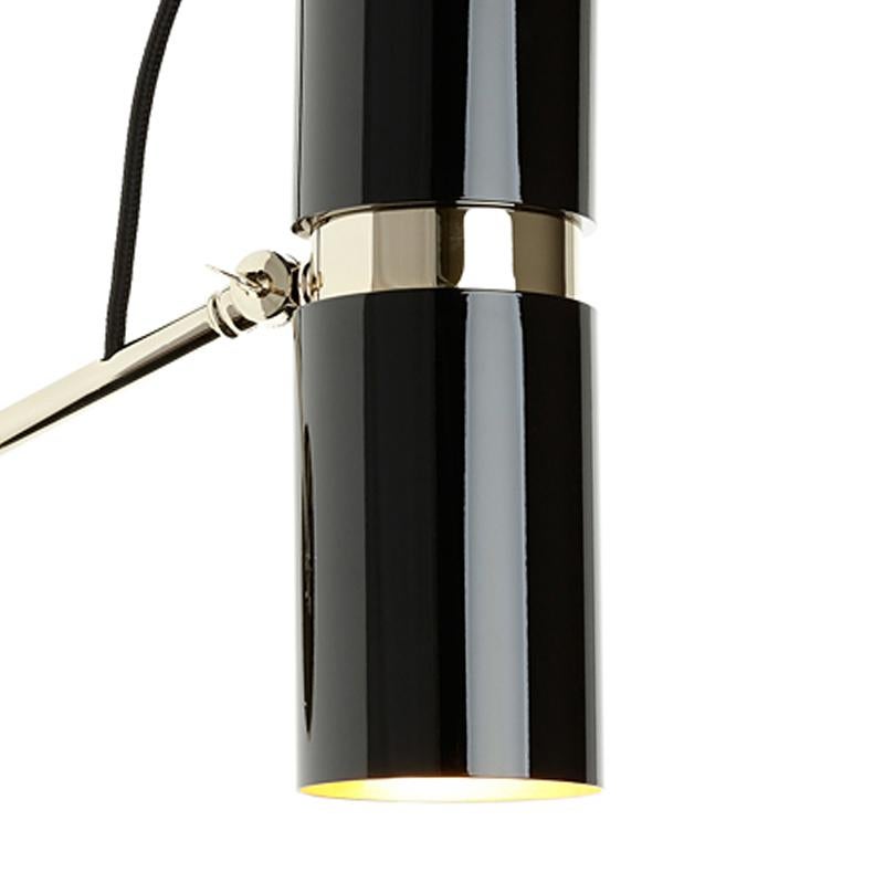 Portuguese Eroll Wall Lamp with Black Lacquered Shade For Sale