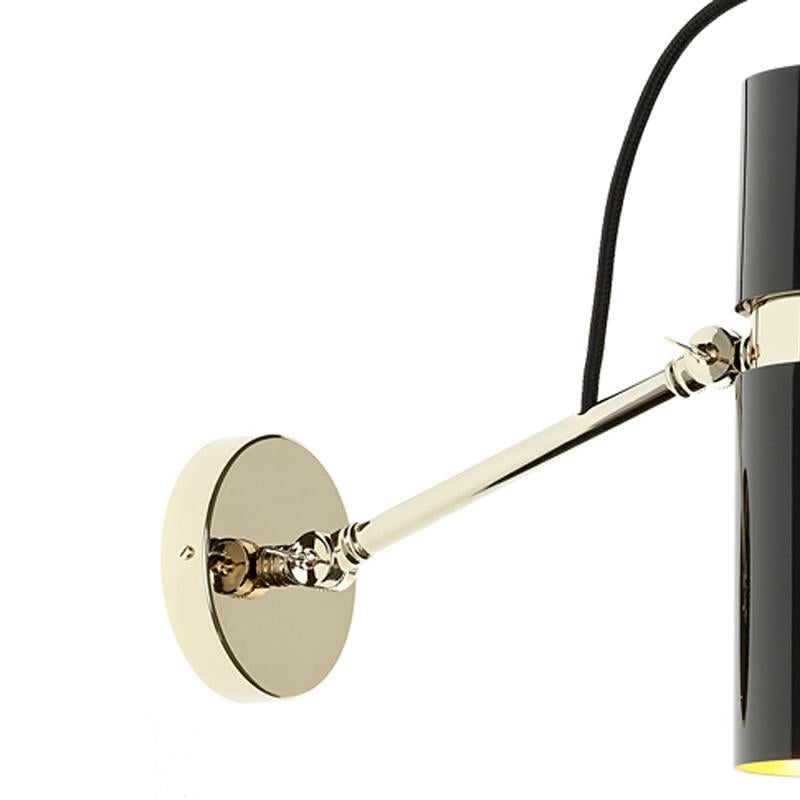 Lámpara de pared Eroll con pantalla lacada en negro Lacado en venta