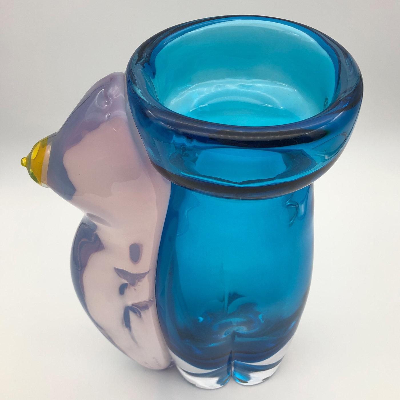 Italian Eros Aquamarine Vase #1 by Toso Cristiano