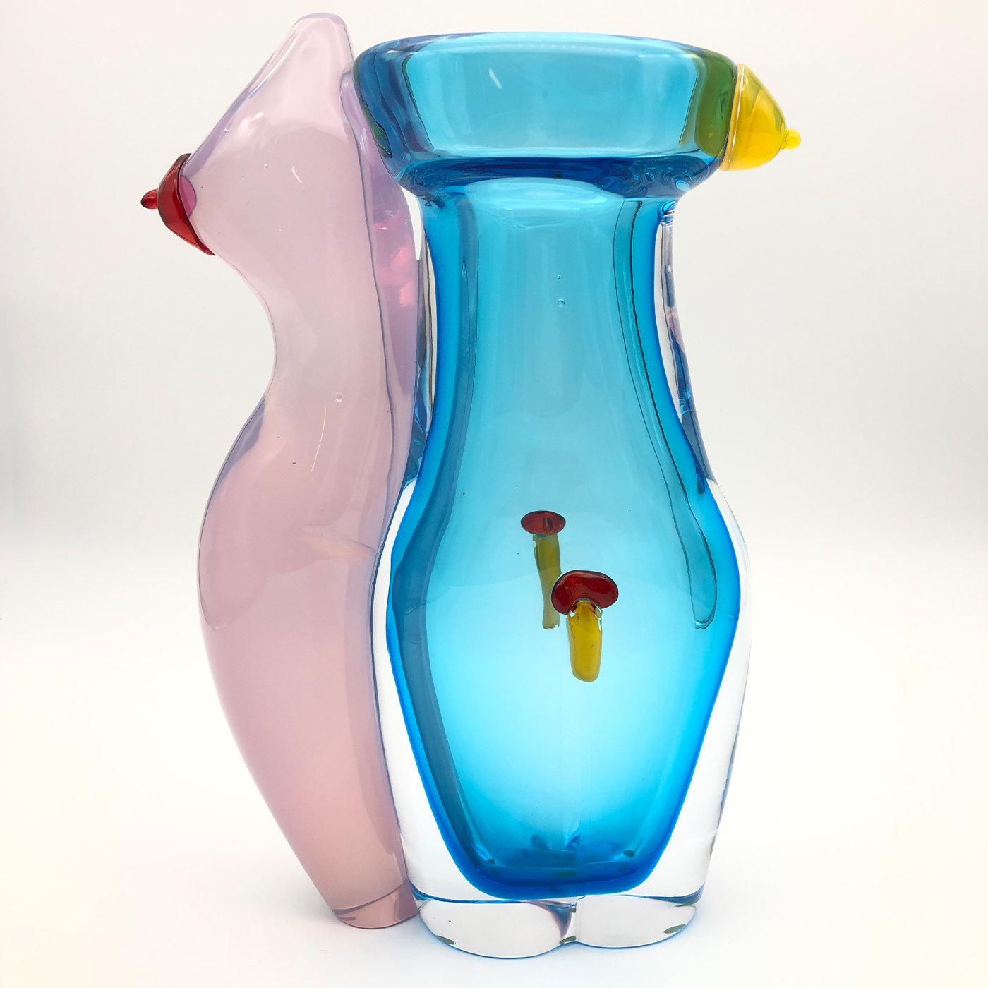 Eros Aquamarine Vase #2 by Toso Cristiano In New Condition In Milan, IT